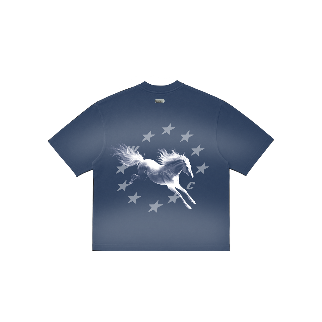 T SHIRT LAST RIDE - BOXY FIT FADE BLUE