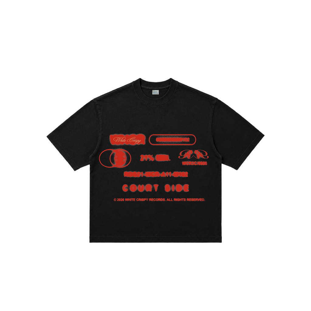 COURT SIDE  T-SHIRT OVERSIZED — BLACK