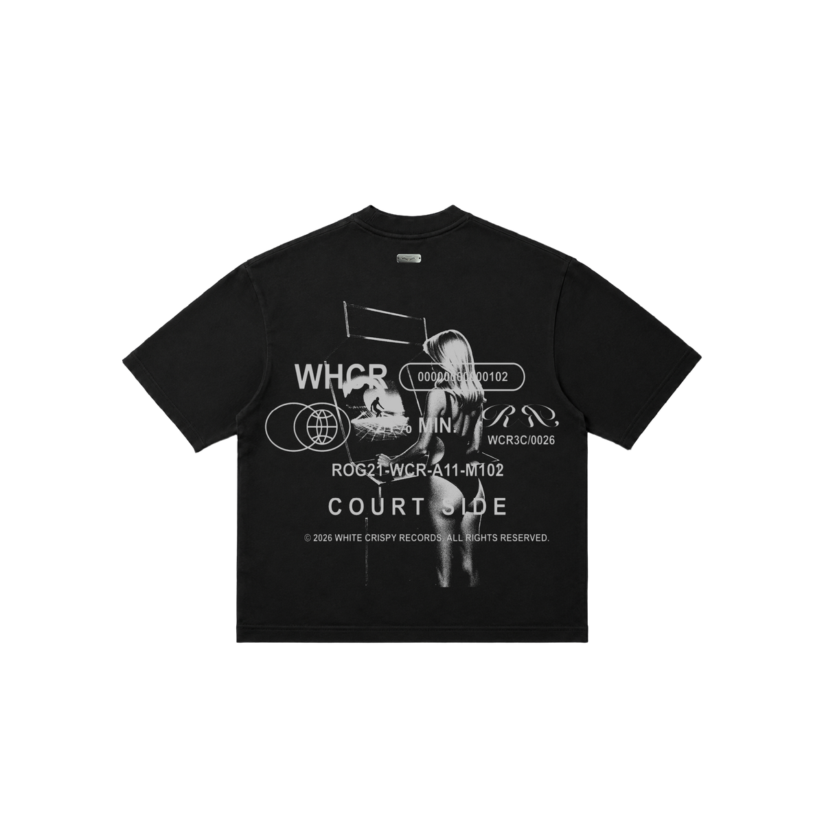 COURT SIDE  T-SHIRT OVERSIZED — BLACK