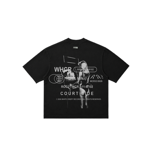 COURT SIDE  T-SHIRT OVERSIZED — BLACK
